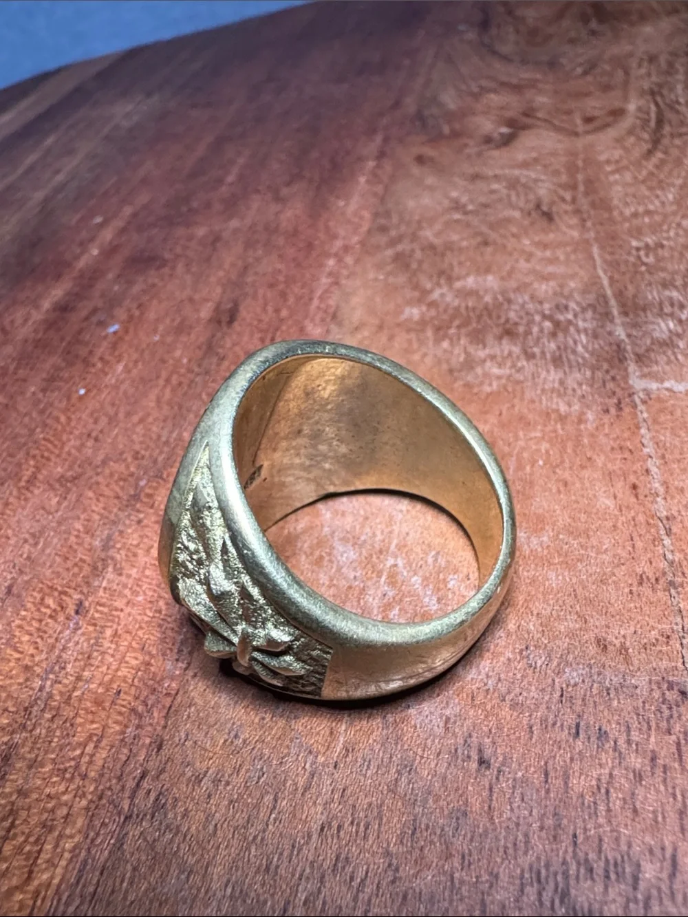Men's Gold tone  Coin Signet Ring - Classic Profile Design